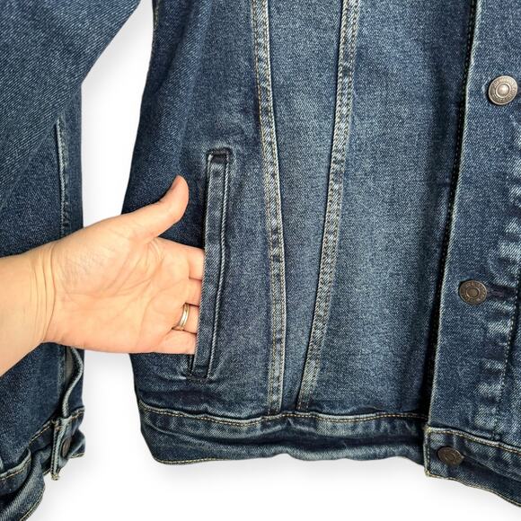 Levi Strauss Dark Wash Cotton Stretch Trucker Jacket Men's Size XXL - Picture 6 of 11